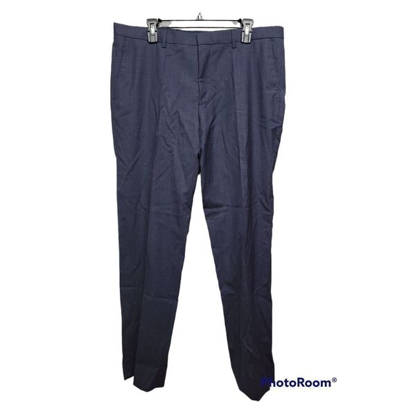 HUGO BOSS Slim-Fit Pants in Checked VIRGIN-WOOL SERGE